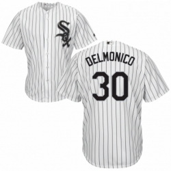 Youth Majestic Chicago White Sox 30 Nicky Delmonico Authentic White Home Cool Base MLB Jersey 