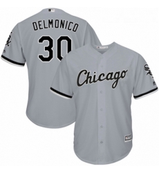 Youth Majestic Chicago White Sox 30 Nicky Delmonico Replica Grey Road Cool Base MLB Jersey 