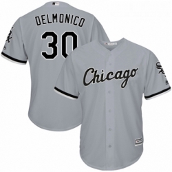 Youth Majestic Chicago White Sox 30 Nicky Delmonico Replica Grey Road Cool Base MLB Jersey 