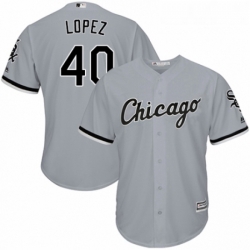 Youth Majestic Chicago White Sox 40 Reynaldo Lopez Authentic Grey Road Cool Base MLB Jersey 