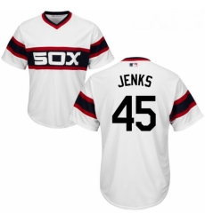 Youth Majestic Chicago White Sox 45 Bobby Jenks Authentic White 2013 Alternate Home Cool Base MLB Jersey