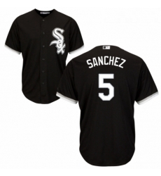 Youth Majestic Chicago White Sox 5 Yolmer Sanchez Replica Black Alternate Home Cool Base MLB Jersey 