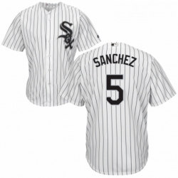 Youth Majestic Chicago White Sox 5 Yolmer Sanchez Replica White Home Cool Base MLB Jersey 