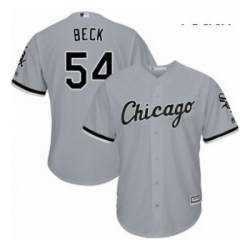 Youth Majestic Chicago White Sox 54 Chris Beck Authentic Grey Road Cool Base MLB Jersey 