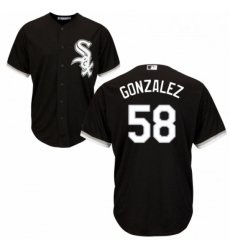 Youth Majestic Chicago White Sox 58 Miguel Gonzalez Replica Black Alternate Home Cool Base MLB Jersey 