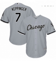 Youth Majestic Chicago White Sox 7 Jeff Keppinger Replica Grey Road Cool Base MLB Jersey
