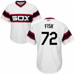 Youth Majestic Chicago White Sox 72 Carlton Fisk Authentic White 2013 Alternate Home Cool Base MLB Jersey