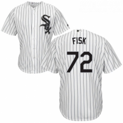 Youth Majestic Chicago White Sox 72 Carlton Fisk Authentic White Home Cool Base MLB Jersey