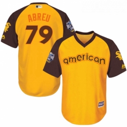 Youth Majestic Chicago White Sox 79 Jose Abreu Authentic Yellow 2016 All Star American League BP Cool Base MLB Jersey