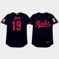 Men Cincinnati Reds 19 Joey Votto 2021 Black Stitched Baseball Jersey
