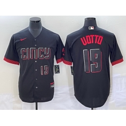Men Cincinnati Reds 19 Joey Votto 2023 City Connect Cool Base With Patch Stitched Baseball Jersey