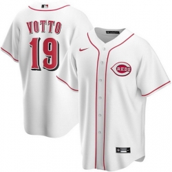 Men Cincinnati Reds 19 Joey Votto White Stitched Baseball jersey