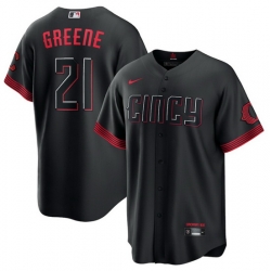 Men Cincinnati Reds 21 Hunter Greene 2023 City Connect Cool Base Stitched Baseball Jersey