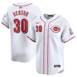Men Cincinnati Reds 30 Will Benson White Home Limited Stitched Baseball Jersey