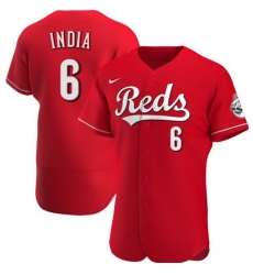 Men Cincinnati Reds 6 Jonathan India Red Flex Base Stitched Jersey