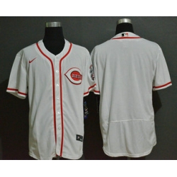 Men Cincinnati Reds Blank White Stitched MLB Flex Base Nike Jersey