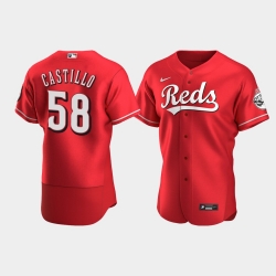 Men Nike Cincinnati Reds #58 Luis Castillo Red Flex Base Stitched MLB Jersey