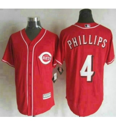 Men Reds #4 Brandon Phillips Red Cool Base Stitched MLB Jersey