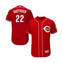 Mens Cincinnati Reds 22 Derek Dietrich Red Alternate Flex Base Authentic Collection Baseball Jersey