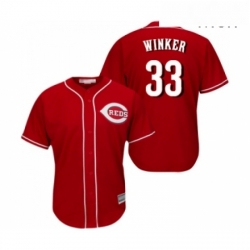 Mens Cincinnati Reds 33 Jesse Winker Replica Red Alternate Cool Base Baseball Jersey 