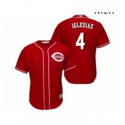 Mens Cincinnati Reds 4 Jose Iglesias Replica Red Alternate Cool Base Baseball Jersey 