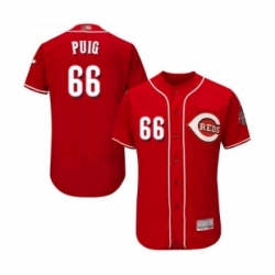 Mens Cincinnati Reds 66 Yasiel Puig Red Alternate Flex Base Authentic Collection Baseball Jersey