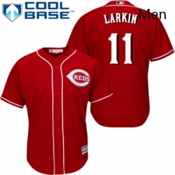 Mens Majestic Cincinnati Reds 11 Barry Larkin Replica Red Alternate Cool Base MLB Jersey