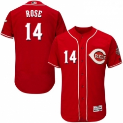 Mens Majestic Cincinnati Reds 14 Pete Rose Red Alternate Flex Base Authentic Collection MLB Jersey