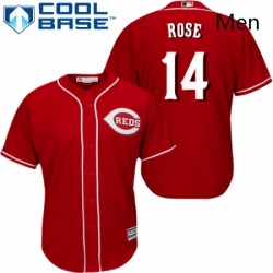 Mens Majestic Cincinnati Reds 14 Pete Rose Replica Red Alternate Cool Base MLB Jersey