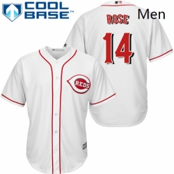Mens Majestic Cincinnati Reds 14 Pete Rose Replica White Home Cool Base MLB Jersey