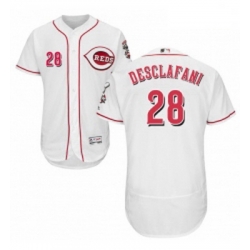 Mens Majestic Cincinnati Reds 28 Anthony DeSclafani White Home Flex Base Authentic Collection MLB Jersey