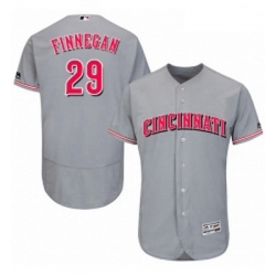 Mens Majestic Cincinnati Reds 29 Brandon Finnegan Grey Flexbase Authentic Collection MLB Jersey