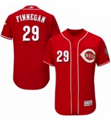 Mens Majestic Cincinnati Reds 29 Brandon Finnegan Red Alternate Flex Base Authentic Collection MLB Jersey