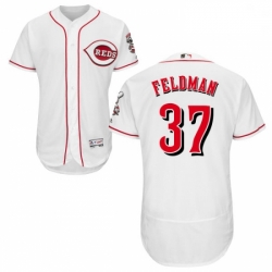 Mens Majestic Cincinnati Reds 37 Scott Feldman White Flexbase Authentic Collection MLB Jersey