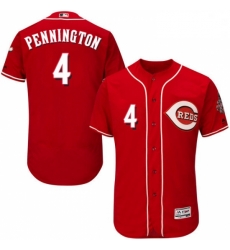 Mens Majestic Cincinnati Reds 4 Cliff Pennington Red Alternate Flex Base Authentic Collection MLB Jersey