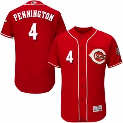 Mens Majestic Cincinnati Reds 4 Cliff Pennington Red Alternate Flex Base Authentic Collection MLB Jersey