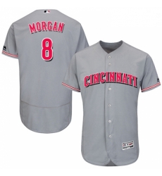Mens Majestic Cincinnati Reds 8 Joe Morgan Grey Flexbase Authentic Collection MLB Jersey