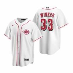 Mens Nike Cincinnati Reds 33 Jesse Winker White Home Stitched Baseball Jersey