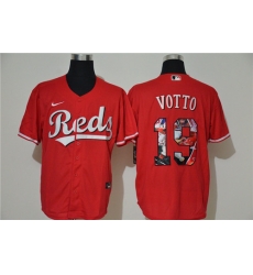 Reds 19 Joey Votto Red Nike Cool Base Player Jersey