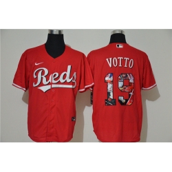 Reds 19 Joey Votto Red Nike Cool Base Player Jersey