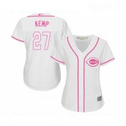 Womens Cincinnati Reds 27 Matt Kemp Replica White Fashion Cool Base Baseball Jersey 