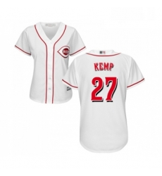 Womens Cincinnati Reds 27 Matt Kemp Replica White Home Cool Base Baseball Jersey 