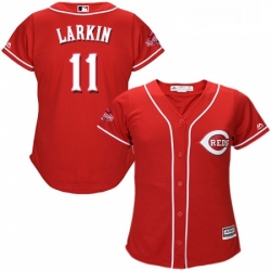 Womens Majestic Cincinnati Reds 11 Barry Larkin Replica Red Alternate Cool Base MLB Jersey