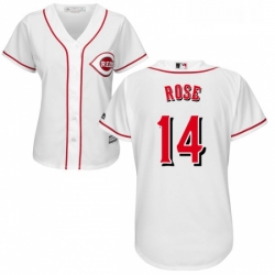 Womens Majestic Cincinnati Reds 14 Pete Rose Authentic White Home Cool Base MLB Jersey