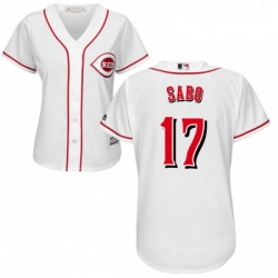 Womens Majestic Cincinnati Reds 17 Chris Sabo Authentic White Home Cool Base MLB Jersey