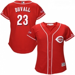Womens Majestic Cincinnati Reds 23 Adam Duvall Authentic Red Alternate Cool Base MLB Jersey
