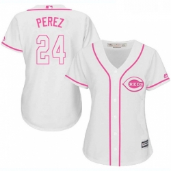 Womens Majestic Cincinnati Reds 24 Tony Perez Replica White Fashion Cool Base MLB Jersey