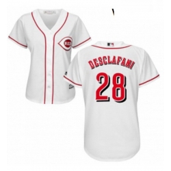 Womens Majestic Cincinnati Reds 28 Anthony DeSclafani Authentic White Home Cool Base MLB Jersey