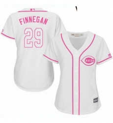 Womens Majestic Cincinnati Reds 29 Brandon Finnegan Authentic White Fashion Cool Base MLB Jersey