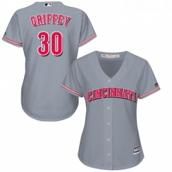 Womens Majestic Cincinnati Reds 30 Ken Griffey Authentic Grey Road Cool Base MLB Jersey